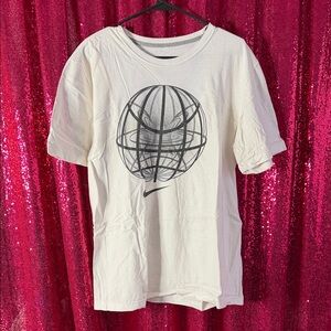 Nike White' Graphic Basketball Tee with Gray Print